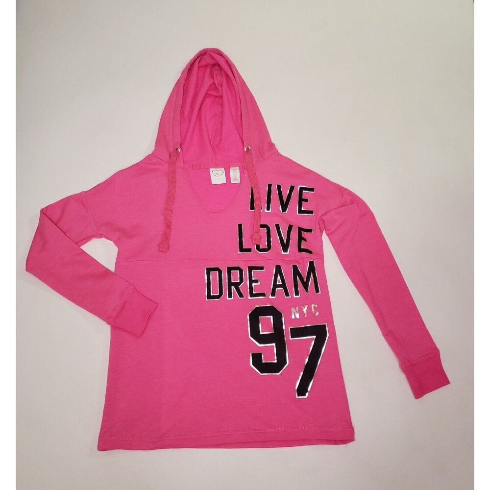 Aeropostale Live Love Dream Sweatshirt Womens Size XS Pink Hoodie Athleisure Y2K - Picture 10 of 14